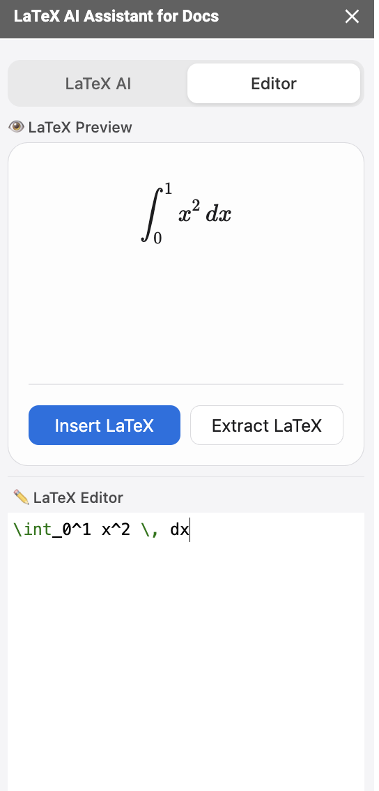 Text to LaTeX Converter: 7. Edit LaTeX Directly - Directly modify your  conversion in our professional editor with syntax highlighting.